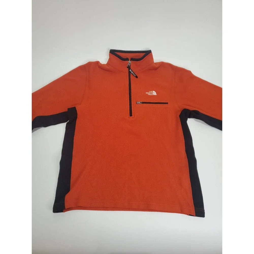 The North Face Men's 1/2 Zip Long Sleeve‎ Sweater, Small, Orange/Black